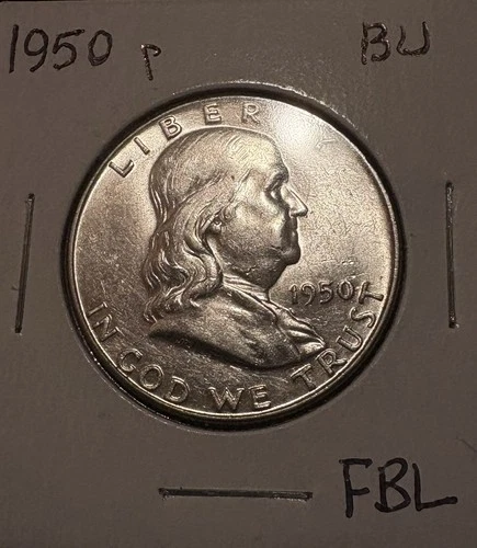 1950 P Franklin Half Dollar BU Uncirculated Full Bell Lines 90% Silver Coin