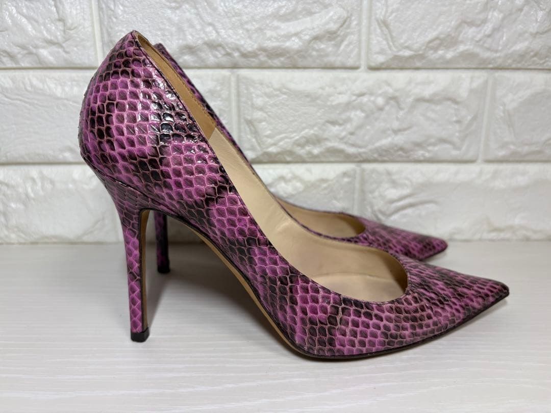 JIMMY CHOO Python Leather Pointed Toe Pumps 36.5 … - image 5