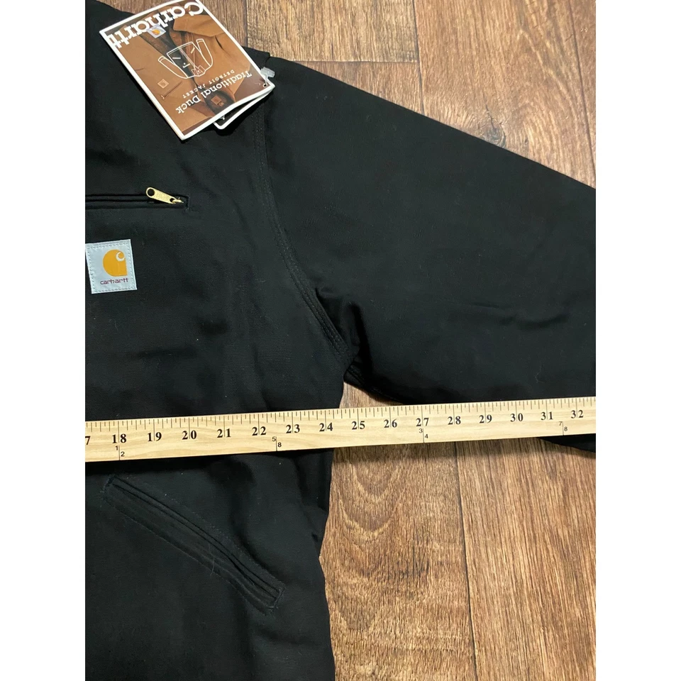Carhartt J01 BLK Traditional Duck Detroit Jacket Black Blanket Lined Tall 48 - Image 4 of 4