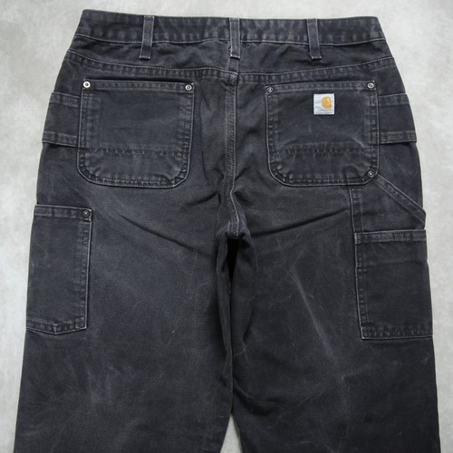Vintage Y2K Carhartt 100681 001 Faded Black Double Knee Carpenter Pant 31x30.25 - Picture 8 of 15