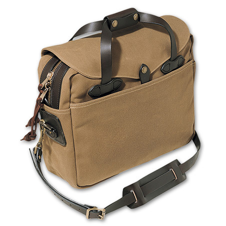 Filson Leather & Twill Briefcase Computer Bag New