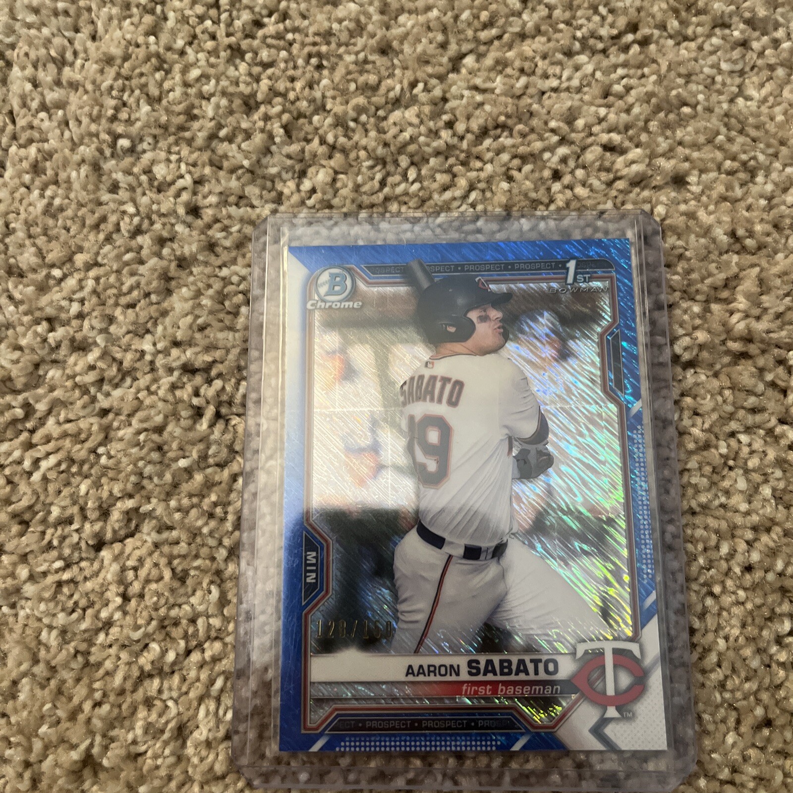 2021 Bowman Aaron Sabato BCP-125 Chrome Blue Refractor 141/150 Minnesota Twins
