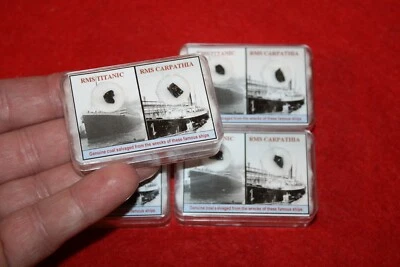 A Piece of History, medium display - RMS Titanic & Carpathia coal fragments dual - Image 1 of 4