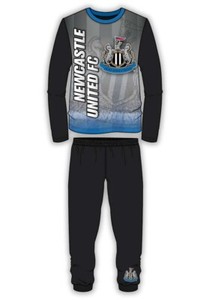 Boys Kids Newcastle United Pyjamas PJs Nightwear 4 to 12 Years Long Sleeve Black