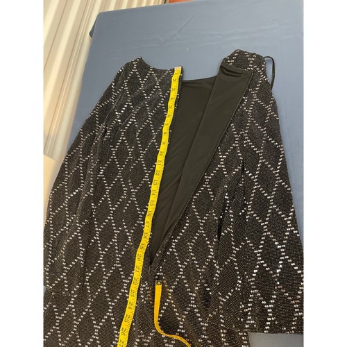 Jessica Howard Black Cold Shoulder Sequin Lined Cocktail Sheath Dress Size 10 - Picture 10 of 11