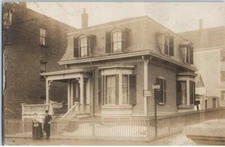 RPPC Postcard Couple Standing in Front of Home Unposted 