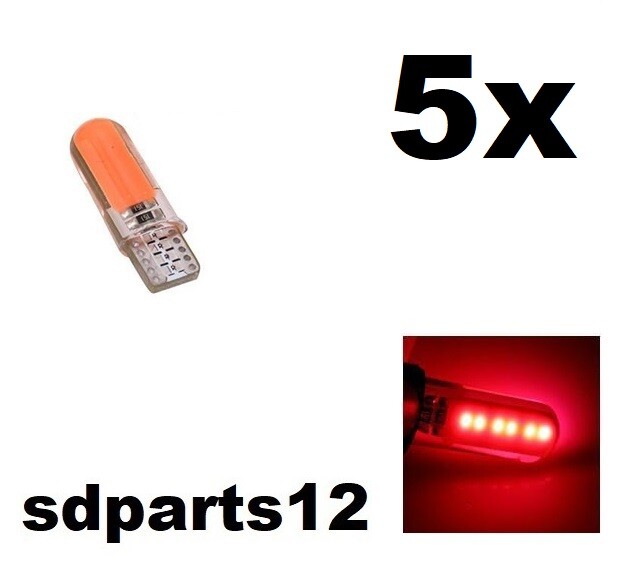 Lampadine GEL Silica CANBUS Cob Smd Luce Rosso W5w T10 Freno Tuning 12V Auto - Immagine 1