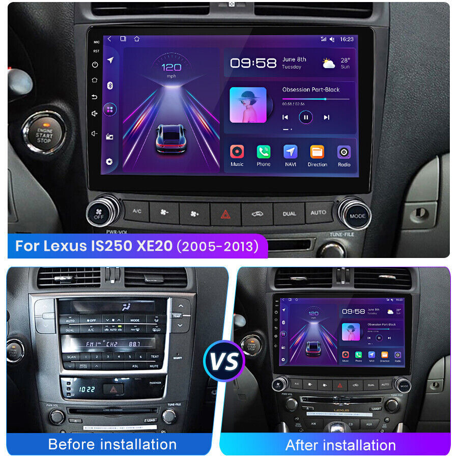 FOR LEXUS IS250 IS350 20062012 ANDROID 12 APPLE CARPLAY CAR STEREO RADIO GPS BT eBay