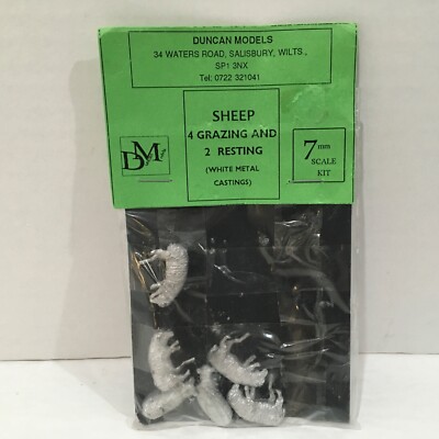 Britain Duncan Models Sheep White Metal Casting 4 Grazing 2 Resting Packaged New