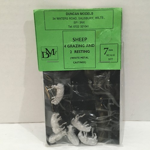Britain Duncan Models Sheep White Metal Casting 4 Grazing 2 Resting Packaged New - Picture 1 of 4