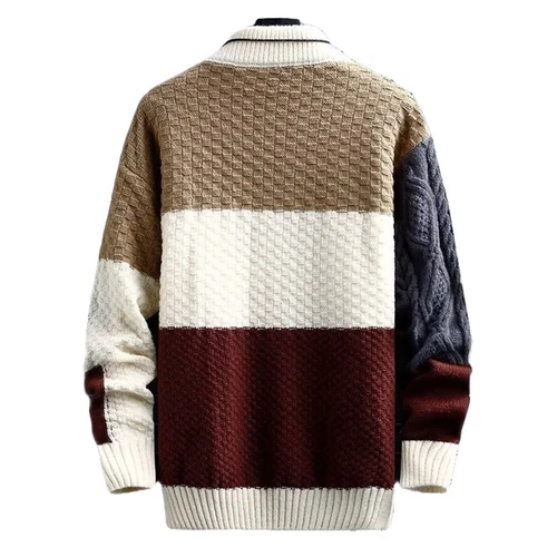 Mens Knitted Tops Long Sleeve Casual Pullover Warm Jumper Crew Neck Sweaters - Imagen 4 de 13