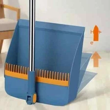 Long Handled Dustpan and Brush Set Strong Metal Handle Dust Pan & Broom Sweeper