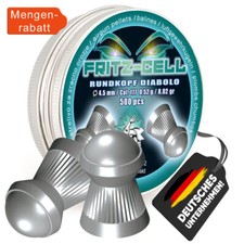 1 x 500 Fritz Cell Rundkopf 4,5 mm Diabolos f&uuml;r Luftgewehr oder Luftpistole