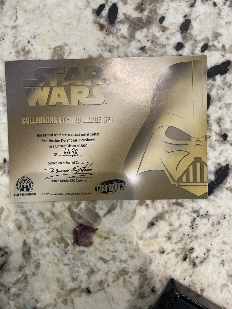 Set 7 Badges Pin's Star Wars – Saga Collector Etched 2005 – Lot Métal Neuf