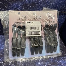 3X Conair 3 Pcs Hair Style  Clip Large Metal Free Mega Hold /Thick Hair