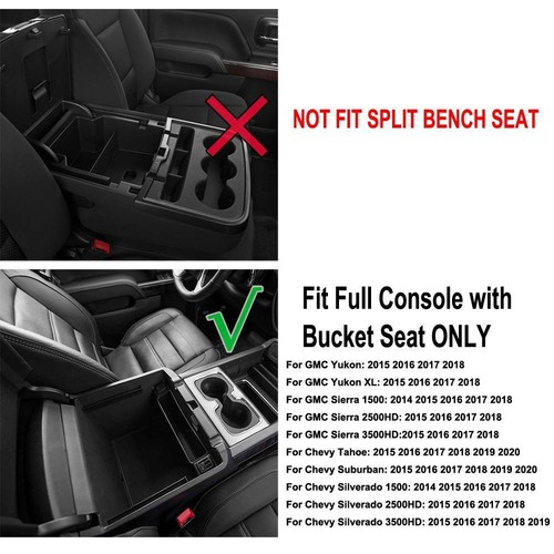 Center Console Armrest Organizer Storage Box For GMC Yukon Chevy Suburban - Foto 2 di 6