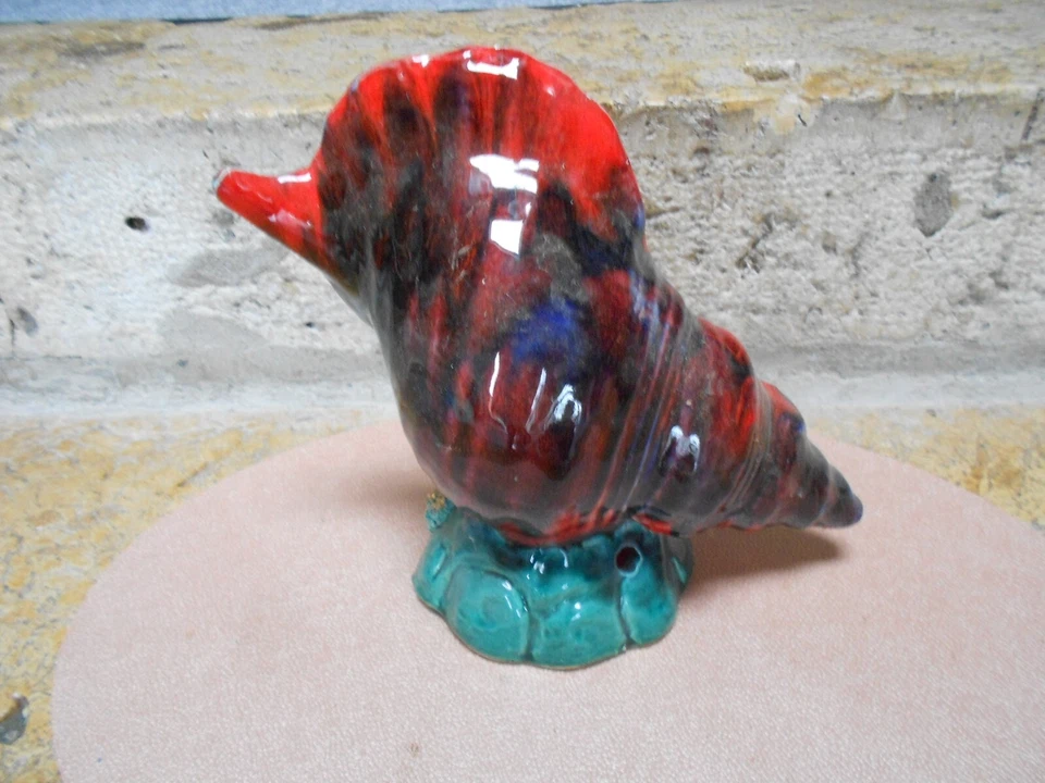 Lampe Veilleuse ancienne en céramique de VALLAURIS Coquillage Moule - Photo 3/4