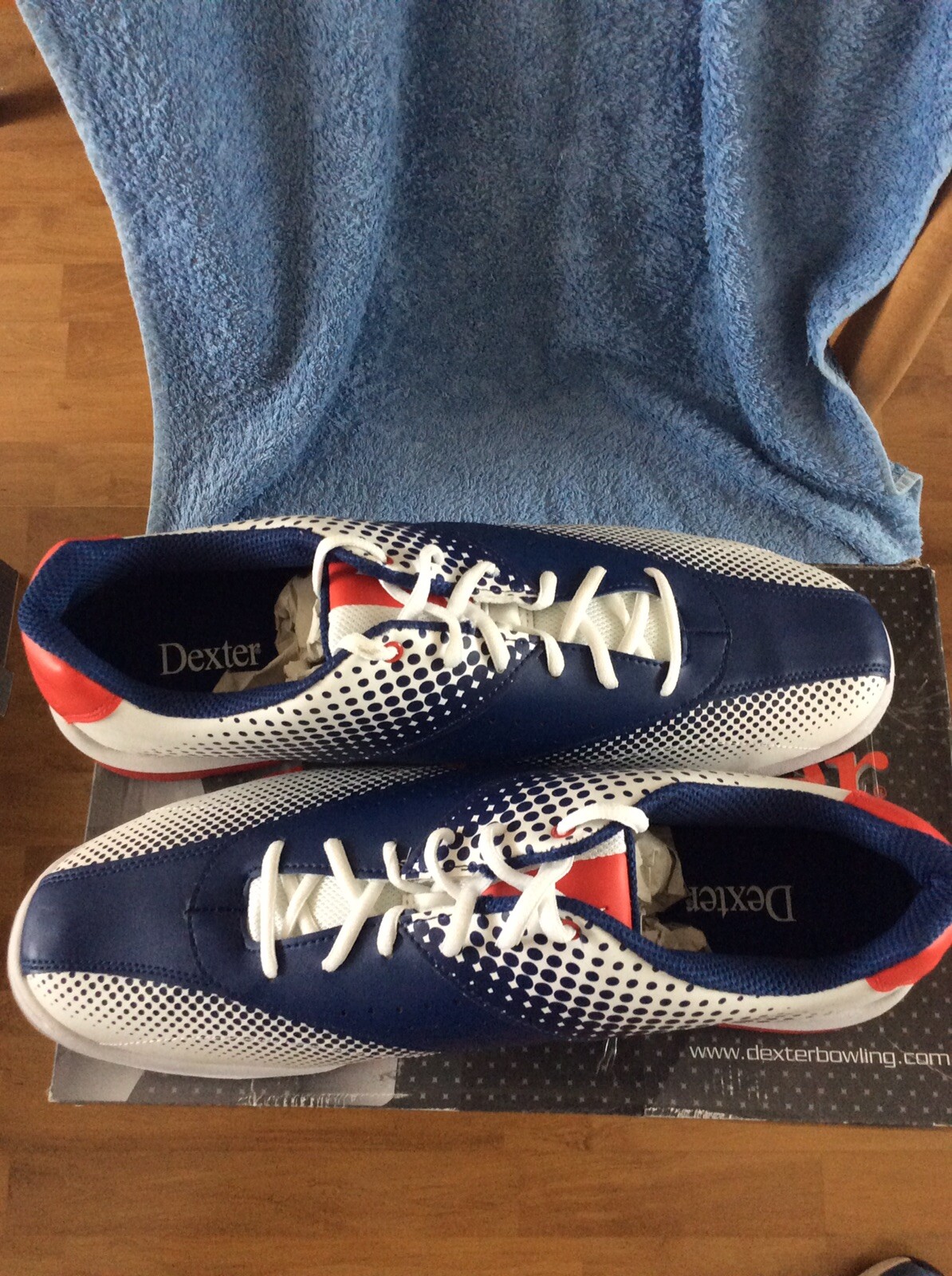 DEXTER 10 PIN bowling shoes Frank Mens Size Uk 13 White/blue/red Bnwt