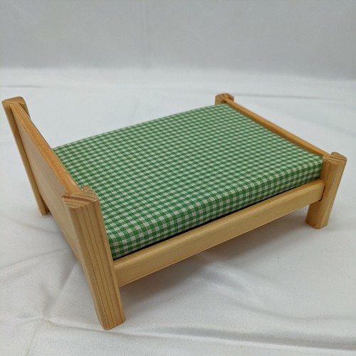 Vintage X-Acto The House Of Miniatures Double Bed Green Plaid Matress For Dolls - Picture 6 of 10