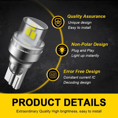 White 7443 921 Backup Reverse Lights LED Bulbs for Jeep Grand Cherokee 2011-2020 - Picture 11 of 12