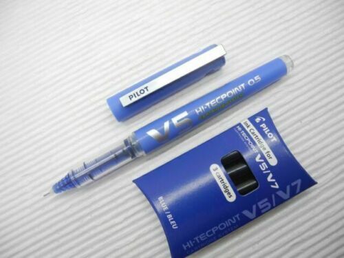 3x Pilot BX V5 Black Cartridge System Refillable Pens Hi-Tecpoint Extra Fine 0.5 - 第 9/16 張圖片
