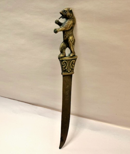 Seltener antiker Jugendstil Messing Brieföffner Berlin Bär Patina gealtert Vintage - Bild 20 von 23