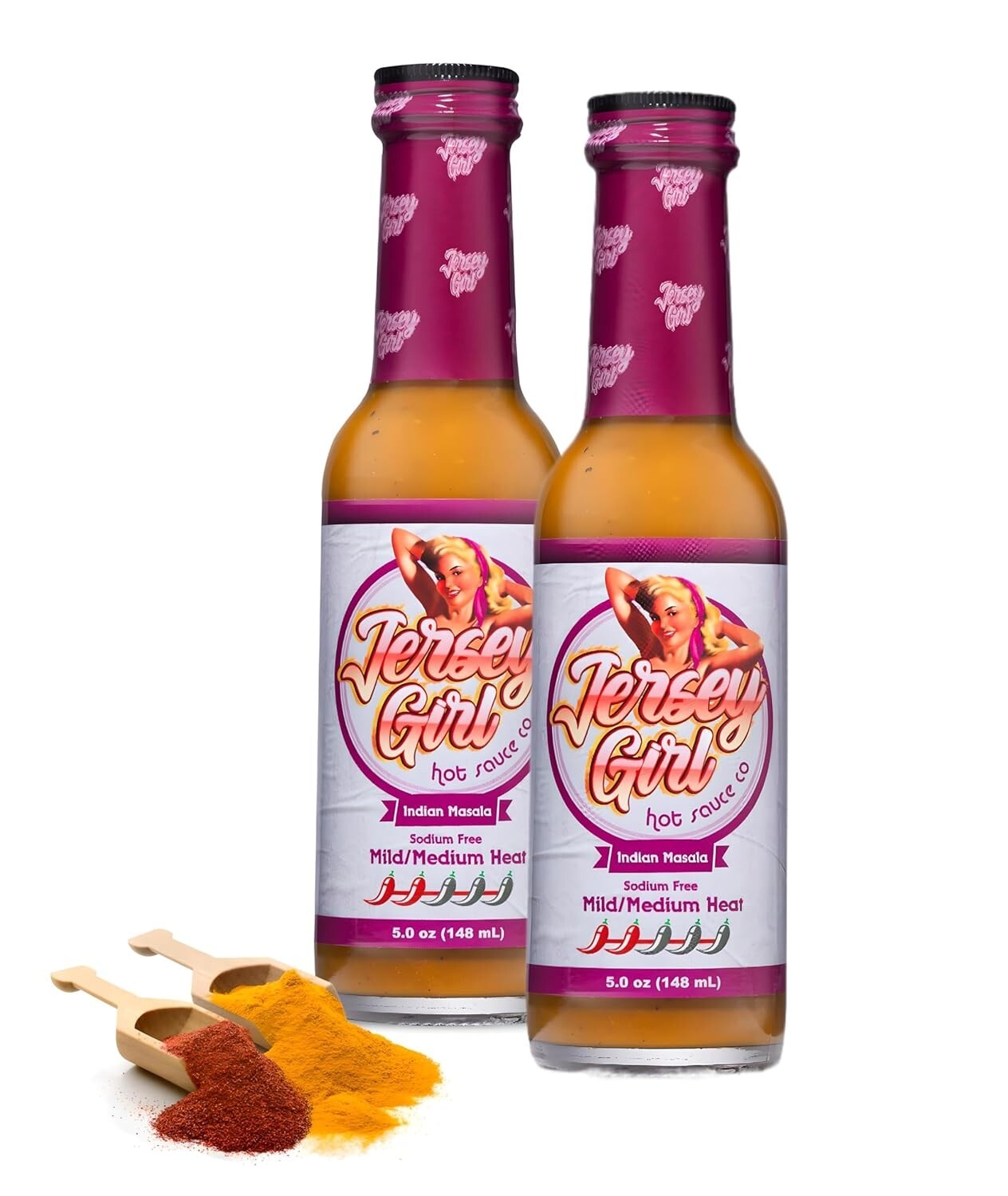 Острый соус Масала Хабанеро из индейки Jersey Girl, 5 унций | Без добавления соли - (2 упаковки)