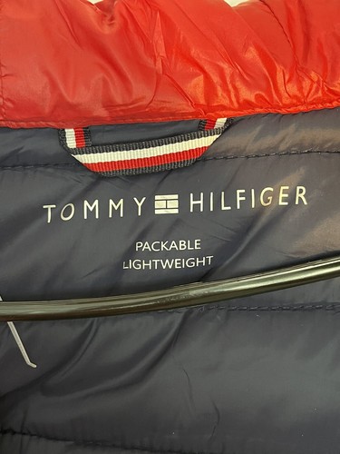 Tommy HIlfiger Damen Mantel dunkelblau rot Jacke Stepp Puffer Größe M - Bild 8 von 13