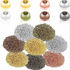 500pc Round Spacer Beads Ball End Seed Metal Bead Bracelet Spacer Jewelry Making