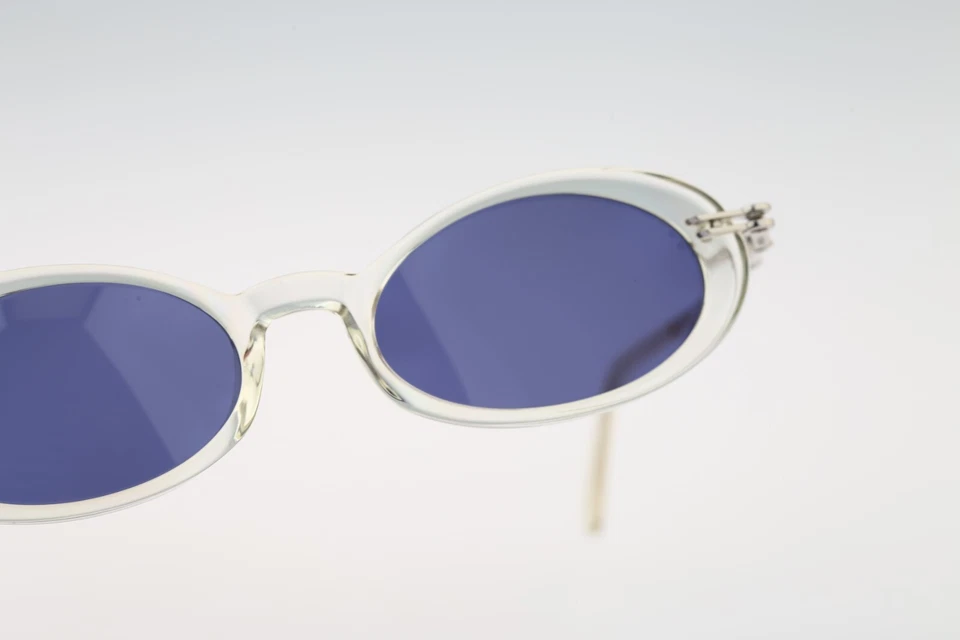 Óculos de sol feminino Robert Rudger 0041 203, vintage anos 90 transparente steampunk pequeno oval - Imagem 4 de 4