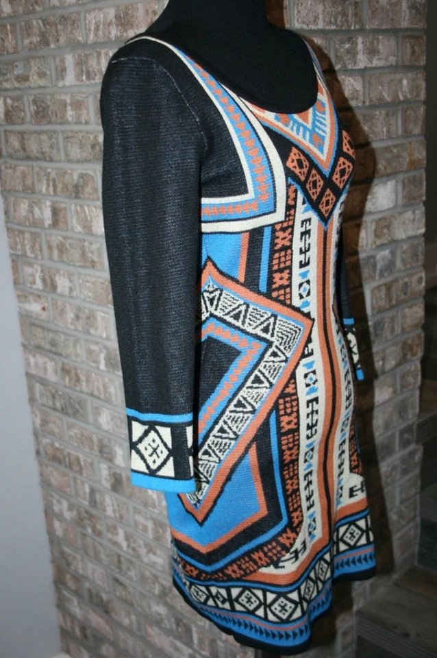 Vestido suéter azteca multicolor Flying Tomato para mujer talla S Foto 2 de 4