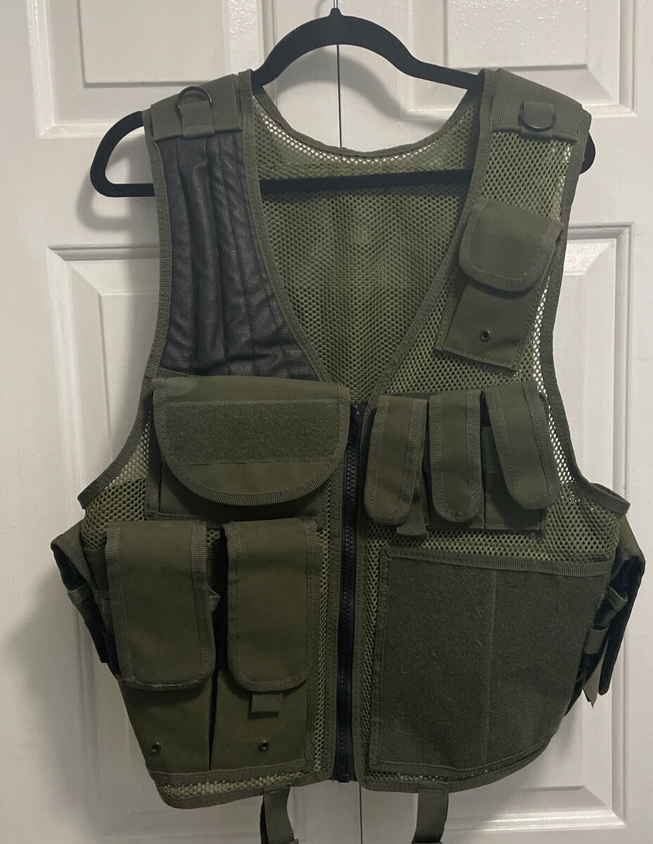 UTG Law Enforcement Tactical Vest Green Durable PVC-V547GT UTG Law Enforcement Tactical Vest Green Durable PVC-V547GT