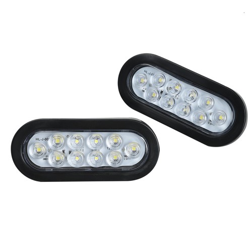 Camión remolque 6 piezas 6" ovalado transparente/blanco 10 LED luz de respaldo inversa montaje empotrado - Imagen 4 de 7