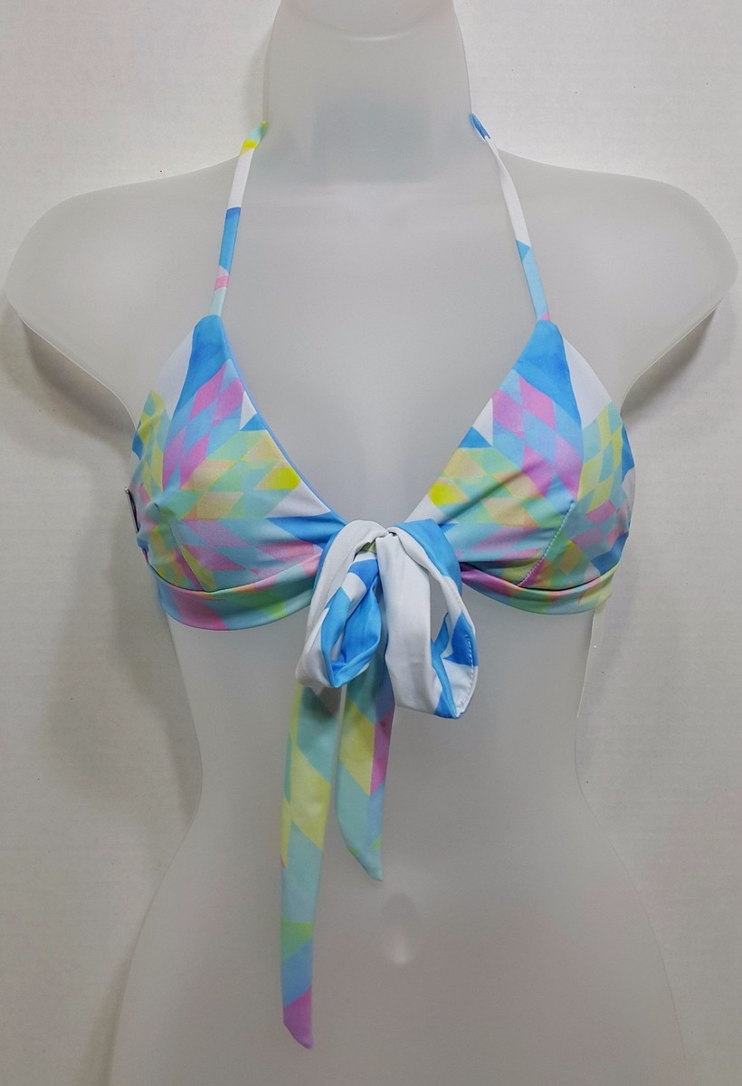Mara Hoffman Swim Front Tie Bikini Top Sz M Multi covi1 | eBay