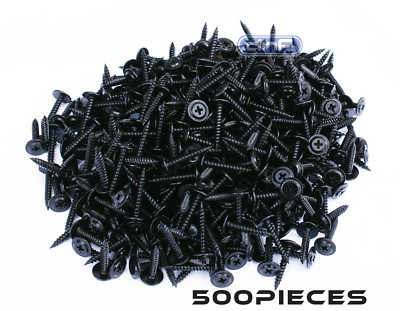 (500 PACK) PHILLIPS WAFER HEAD SCREWS TWINFAST THREAD BLACK PHOSPHATE #8 X 1''