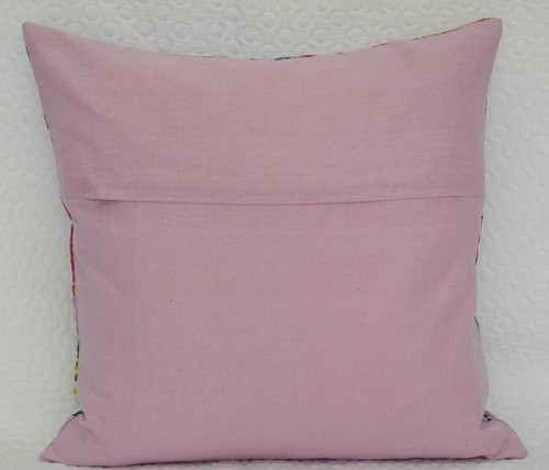Cushion Cover: India Handmade Floral 100% Cotton Embroidered Kantha Pillow Cover - Picture 30 of 66