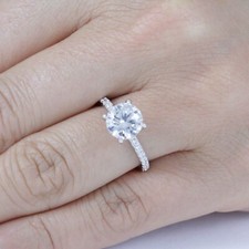 1.9CT Hidden Halo Round CZ Engagement Ring 925 Sterling Silver Size 2.5-15 M6884
