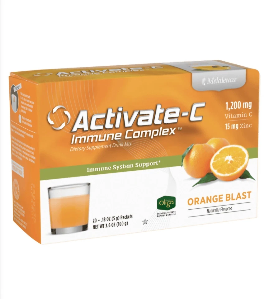 Impulsor inmunológico-Melaleuca Activate-C Complejo inmunológico Bebida Mezcla naranja activa 20 Foto 3 de 4