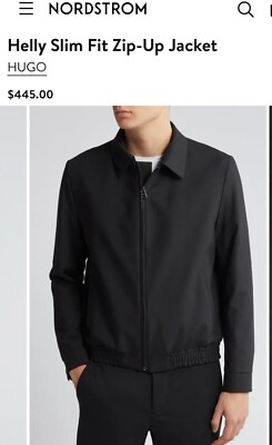 Hugo Boss HELLY Mens Super-Flex Wool Blend Bomber Jacket 38R