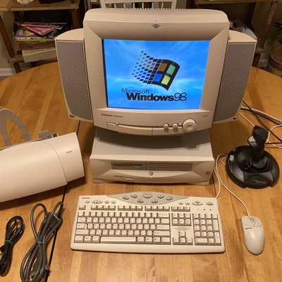 Vintage Compaq Desktop Windows 98 Complete System Rare Amd K6 Cpu Monitor Mint Ebay