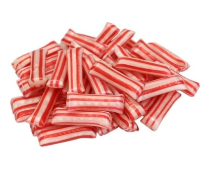 Red Striped Mint Straws Christmas Candy Old Fashioned Hard Candies 1 Pound