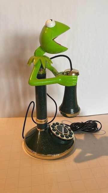 Vintage Kermit the Frog Stick Candlestick Phone In Box | eBay
