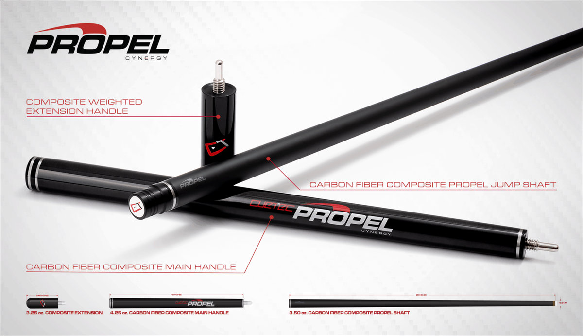 CUETEC PROPEL JUMP CUE GALAXY GREY 13.9MM KINTROL TIP CARBON SHAFT