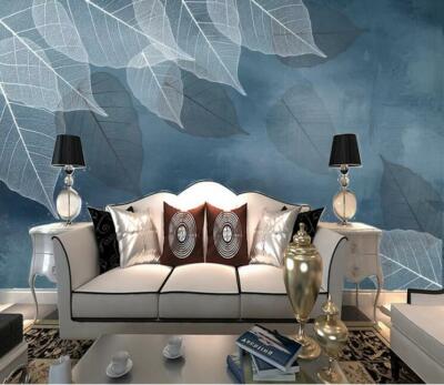 3D White Leaf Texture ZHU9626 Wallpaper Wall Mural Removable Self-adhesive Zoe