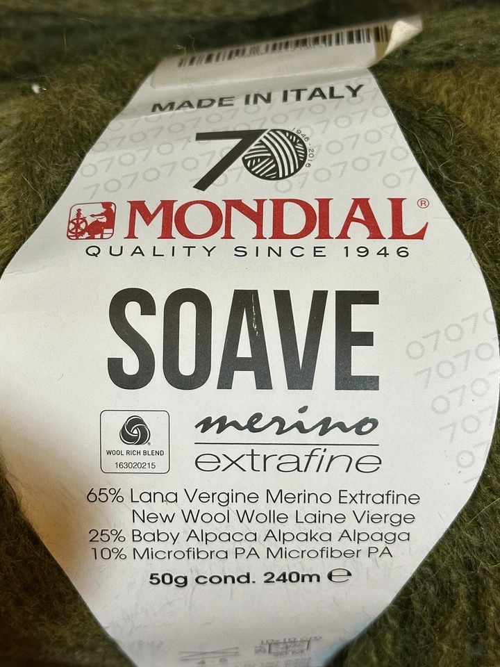 Mondial Soave Merino Extra Fino 2 madejas de verde Foto 2 de 3