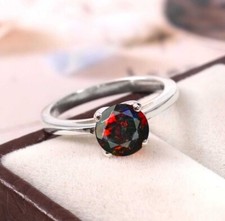 Anillo solitario de ópalo negro anillo de plata 925 anillo de regalo de ópalo negro anillo de compromiso.