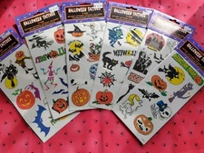 Temporary Halloween Tattoos NIP EASY TO APPLY& REMOVE CAT, SKELETON,WOLF,SPIDER