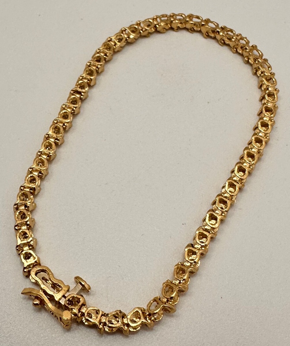 14k Yellow Gold 3.5mm Wide ~ 46 Diamonds ~ Tennis 7