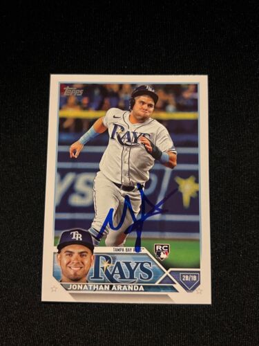 JONATHAN ARANDA Signed Autograph 2023 Topps Series 1 One Baseball Card Rays #154 - Picture 1 of 1