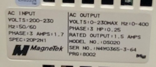 MagneTek DS020 CIMR-PCM20P2 20P2N1 GPD333 - Picture 4 of 4